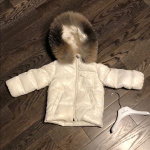 Moncler Enfant Ivory Down Padded Baby Jacket